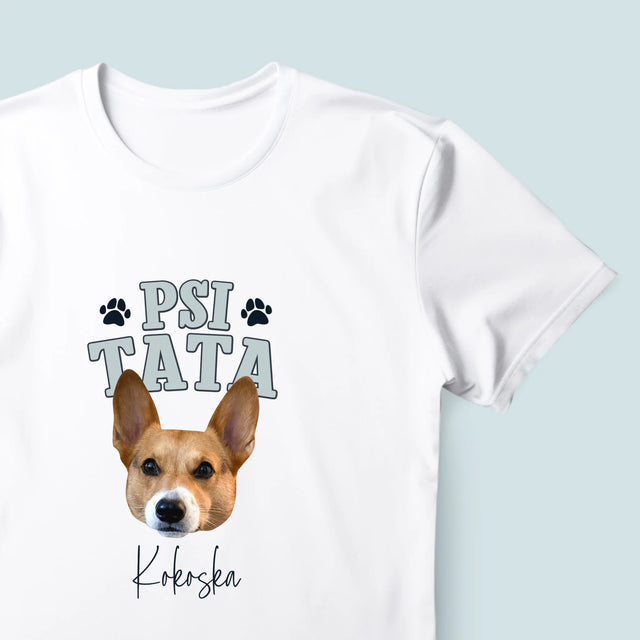 Twoja Postać: Psi Tata - Koszulka Męska z Nadrukiem