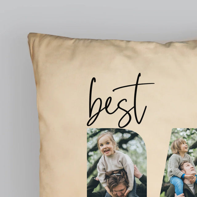 Słowo Ze Zdjęć: Best Dad Ever Z Podpisem - Poduszka z Nadrukiem
