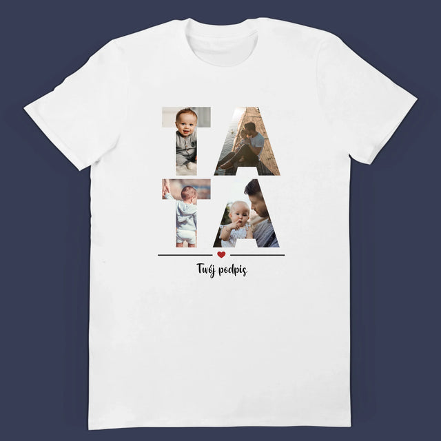 Słowo Ze Zdjęć: Tata z Synkiem - Zestaw Koszulka Męska i Body Niemowlęce