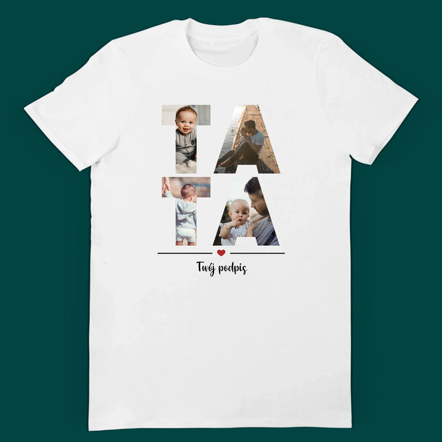 Słowo Ze Zdjęć: Tata z Córeczką - Zestaw Koszulka Męska i Body Niemowlęce