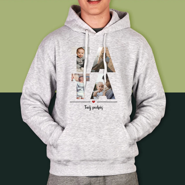 Słowo Ze Zdjęć: Tata - Bluza Męska z Kapturem