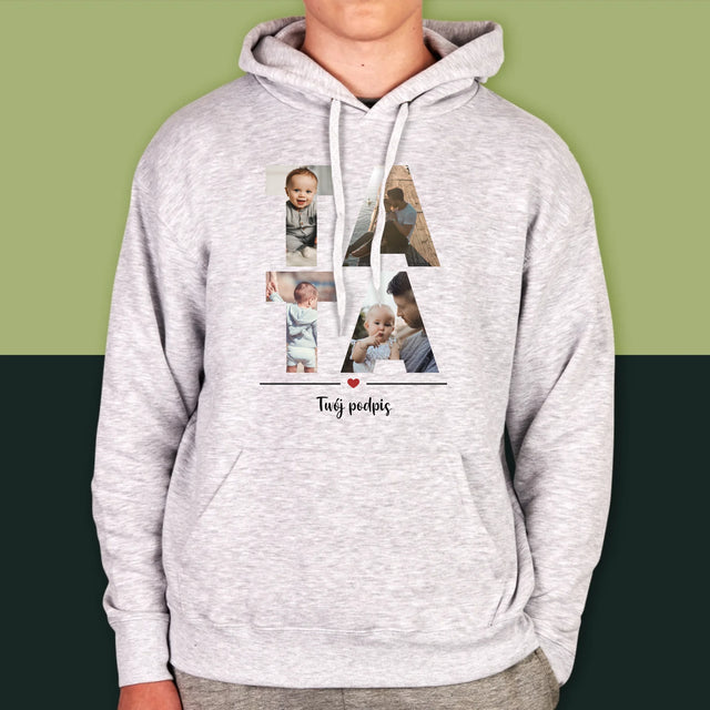 Słowo Ze Zdjęć: Tata - Bluza Męska z Kapturem