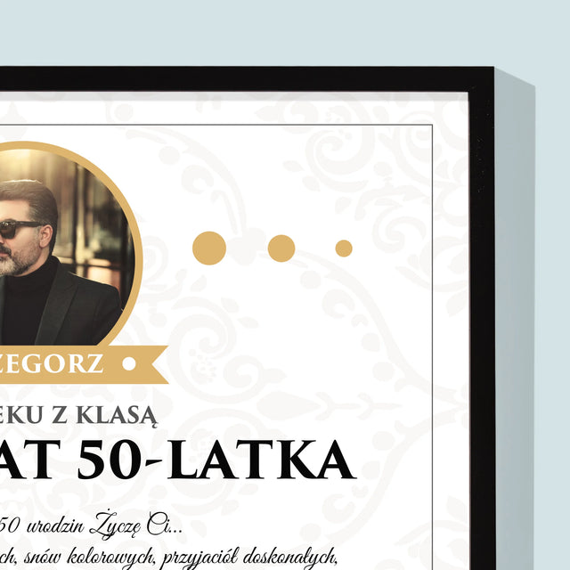 Certyfkat: Certyfikat 50-Latka - Wydruk Obramowany (Poziom)