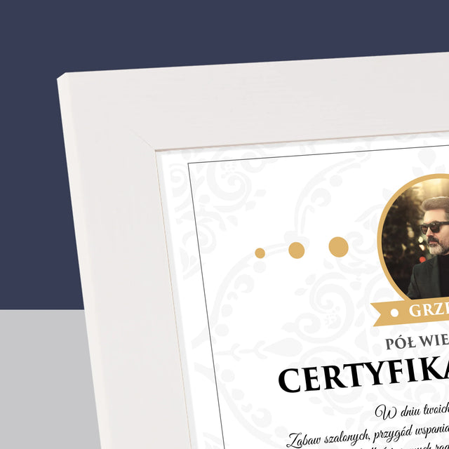 Certyfkat: Certyfikat 50-Latka - Ramka Na Zdjęcie (Poziom)