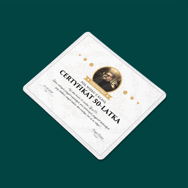 Certyfkat: Certyfikat 50-Latka - Podkładka Pod Myszkę