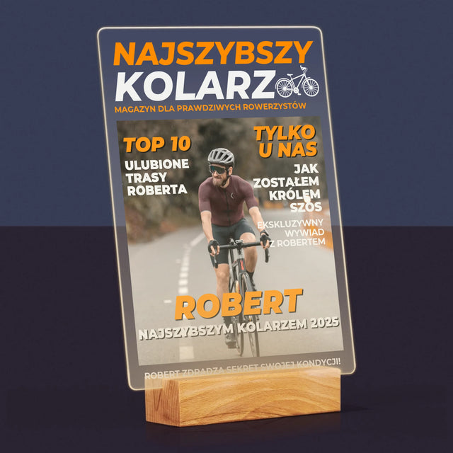 Okładka Magazynu: Najszybszy Kolarz - Wydruk Na Szkle Akrylowym