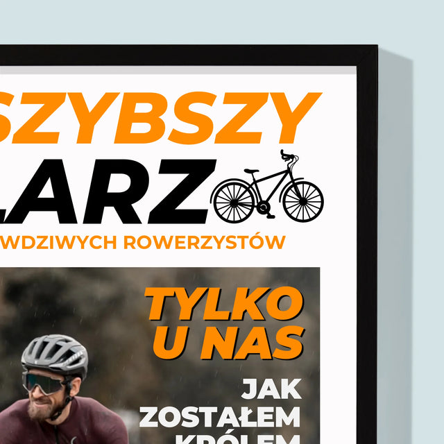 Okładka Magazynu: Najszybszy Kolarz - Wydruk Obramowany