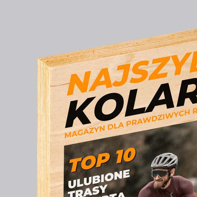 Okładka Magazynu: Najszybszy Kolarz - Wydruk Na Drewnie