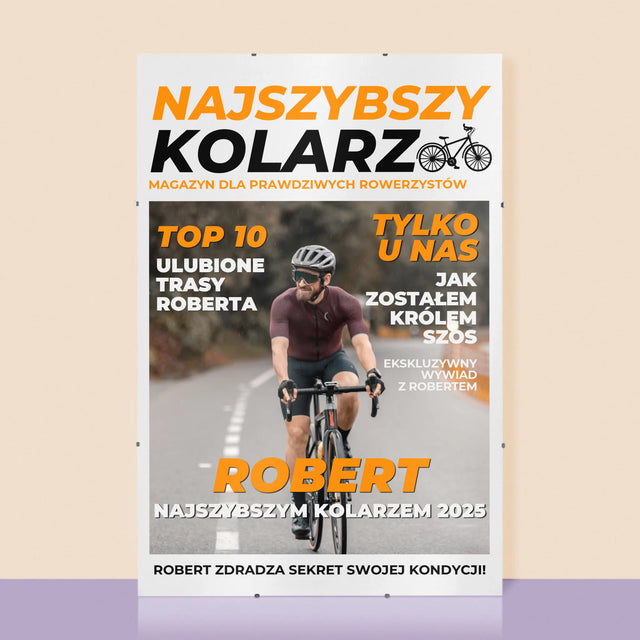 Okładka Magazynu: Najszybszy Kolarz - Personalizowany Plakat