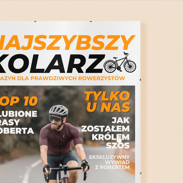 Okładka Magazynu: Najszybszy Kolarz - Personalizowany Plakat