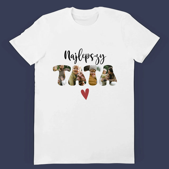 Zdjęcie i Podpis: Najlepszy tata i syn serce - Zestaw Koszulka Męska i Body Niemowlęce