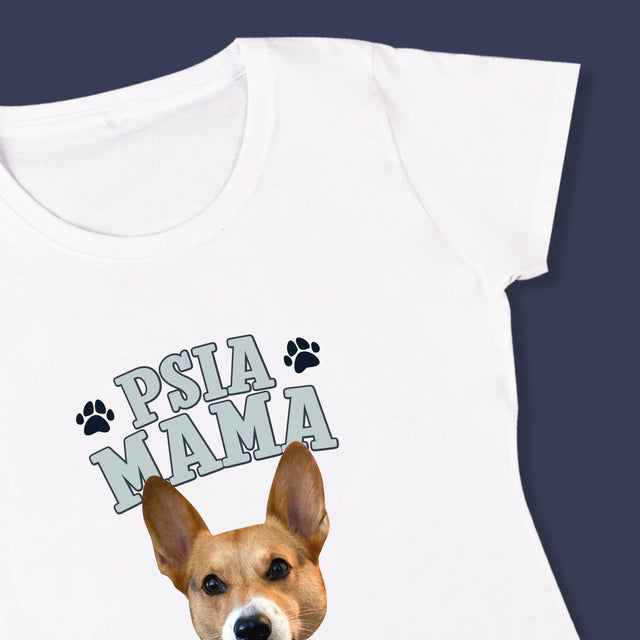 Twoja Postać: Psia Mama - Koszulka Damska z Nadrukiem