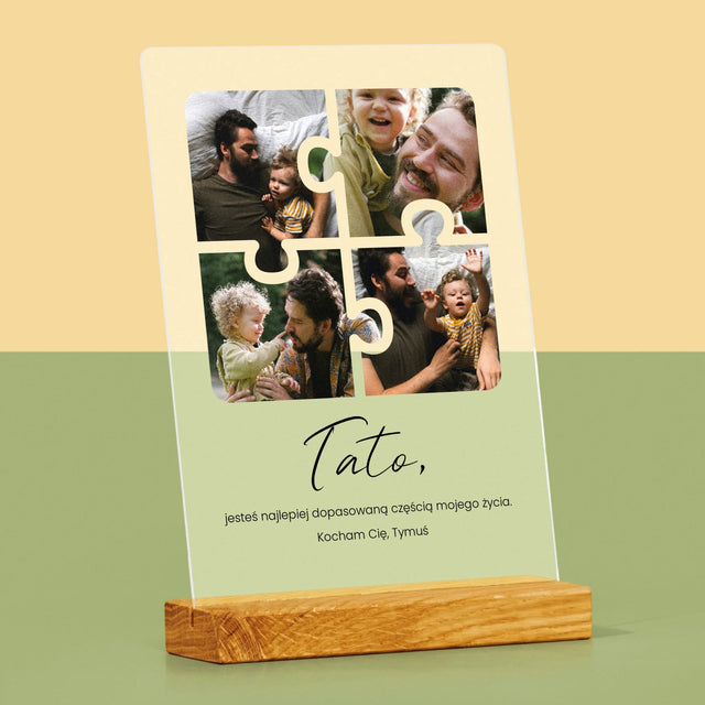 Fotokolaż: Puzzle Zdjęcia Dla Taty - Wydruk Na Szkle Akrylowym