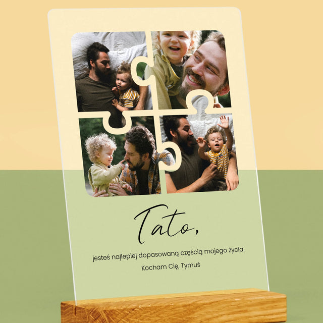 Fotokolaż: Puzzle Zdjęcia Dla Taty - Wydruk Na Szkle Akrylowym