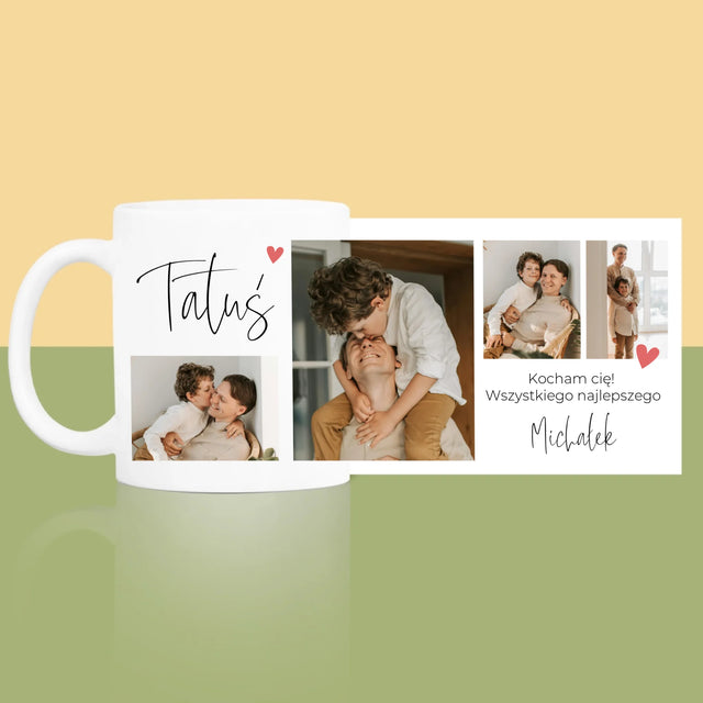 Fotokolaż: Tatusiu Kocham Cię - Kubek z Nadrukiem