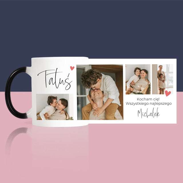 Fotokolaż: Tatusiu Kocham Cię - Kubek z Nadrukiem