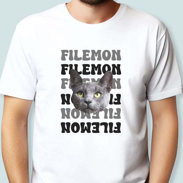 Twoja Postać: Zdjęcie Pupila z Imieniem - Koszulka Męska z Nadrukiem