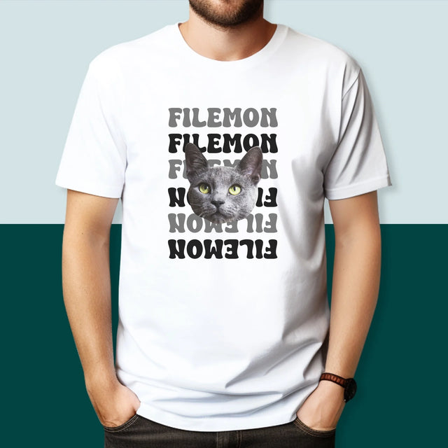 Twoja Postać: Zdjęcie Pupila z Imieniem - Koszulka Męska z Nadrukiem