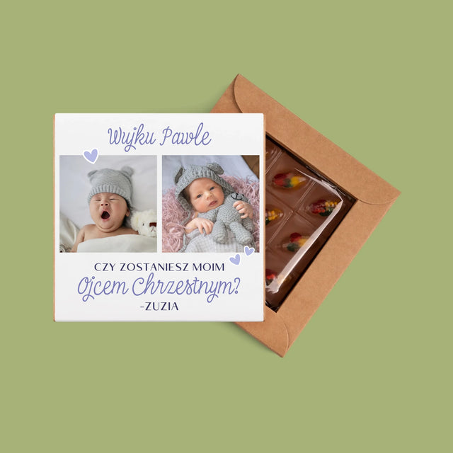 Fotokolaż: Czy Zostaniesz Moim Chrzestnym - Dubajska Czekolada