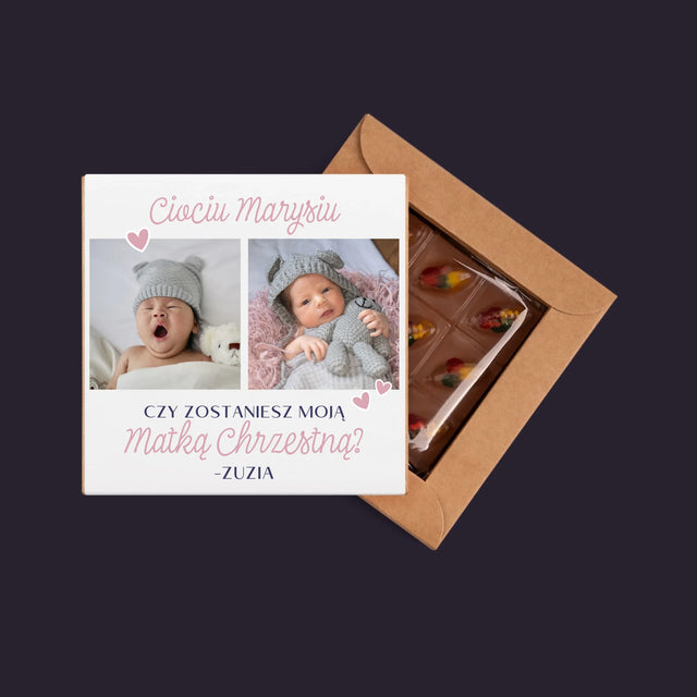 Fotokolaż: Czy Zostaniesz Moją Chrzestną - Dubajska Czekolada