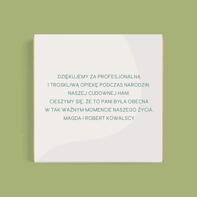 Zdjęcie I Podpis: Podziękowania dla położnej - Dubajska Czekolada