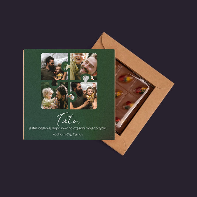 Fotokolaż: Puzzle Zdjęcia Dla Taty - Dubajska Czekolada