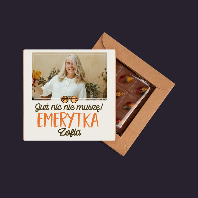 Zdjęcie I Podpis: Nic Nie Muszę! Emerytka - Dubajska Czekolada