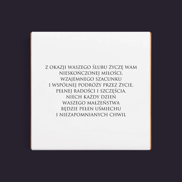 Zdjęcie I Podpis: Ślubne Zdjęcie Życzenia - Dubajska Czekolada