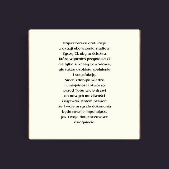 Zdjęcie I Podpis: Gratulacje Magister - Dubajska Czekolada