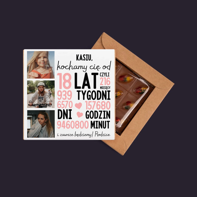 Fotokolaż: Kochamy Cię Od 18 Lat - Dubajska Czekolada