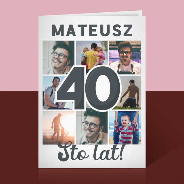 Fotokolaż: 40 Lat - Kartka Z Życzeniami