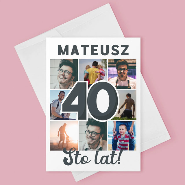 Fotokolaż: 40 Lat - Kartka Z Życzeniami