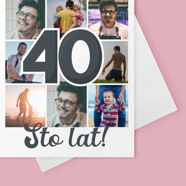 Fotokolaż: 40 Lat - Kartka Z Życzeniami