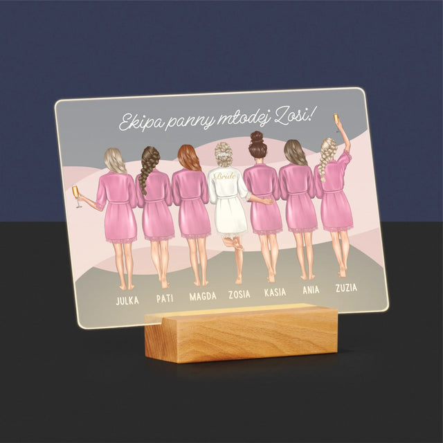 Kreator Postaci: Ekipa Panny Młodej - Wydruk Na Szkle Akrylowym