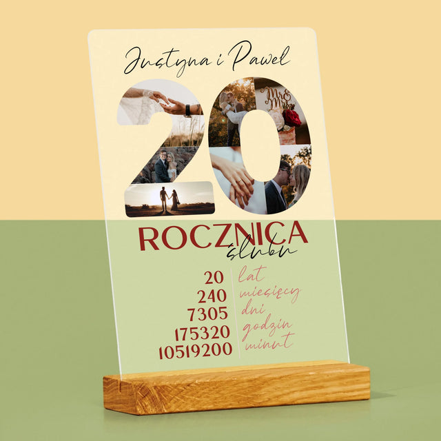 Słowo Ze Zdjęć: 20 Rocznica Ślubu - Wydruk Na Szkle Akrylowym