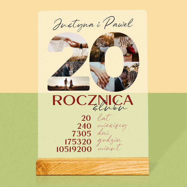 Słowo Ze Zdjęć: 20 Rocznica Ślubu - Wydruk Na Szkle Akrylowym