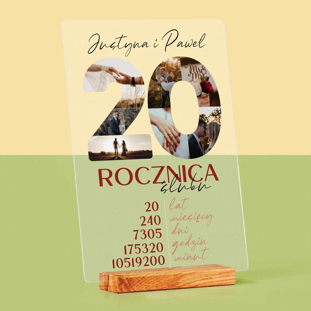 Słowo Ze Zdjęć: 20 Rocznica Ślubu - Wydruk Na Szkle Akrylowym