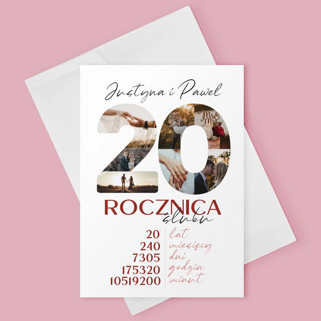Słowo Ze Zdjęć: 20 Rocznica Ślubu - Kartka Z Życzeniami