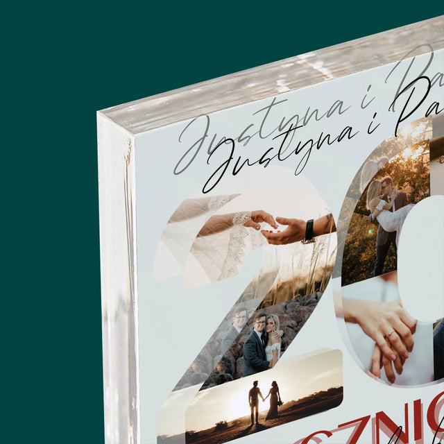 Słowo Ze Zdjęć: 20 Rocznica Ślubu - Blok Akrylowy z Nadrukiem