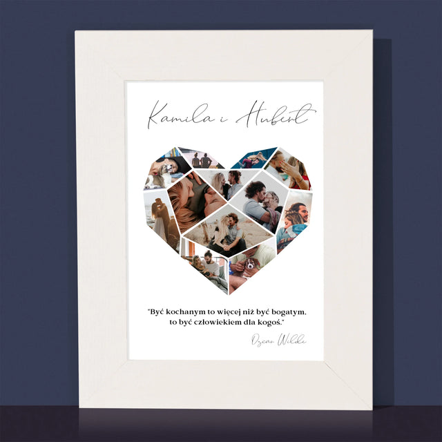 Fotokolaż: Serce Geometryczne - Ramka Na Zdjęcie