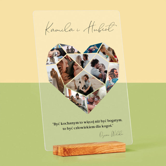 Fotokolaż: Serce Geometryczne - Wydruk Na Szkle Akrylowym