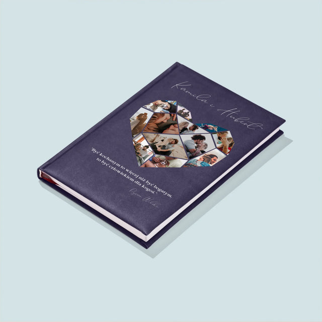 Fotokolaż: Serce Geometryczne - Notes Książkowy z Nadrukiem