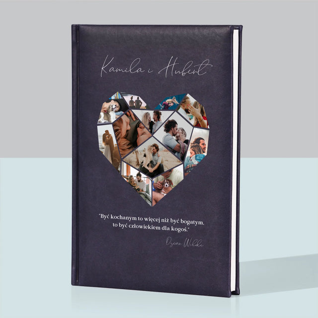 Fotokolaż: Serce Geometryczne - Notes Książkowy z Nadrukiem