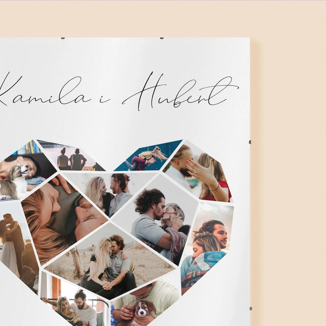 Fotokolaż: Serce Geometryczne - Personalizowany Plakat