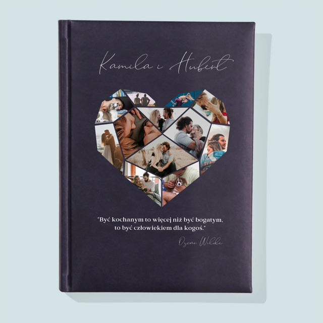 Fotokolaż: Serce Geometryczne - Notes Książkowy z Nadrukiem