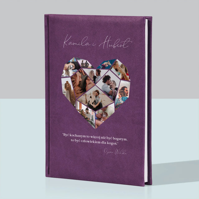 Fotokolaż: Serce Geometryczne - Notes Książkowy z Nadrukiem