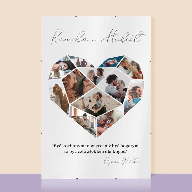 Fotokolaż: Serce Geometryczne - Personalizowany Plakat