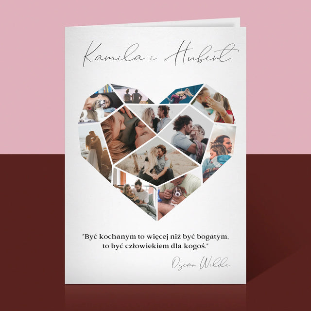 Fotokolaż: Serce Geometryczne - Kartka Z Życzeniami