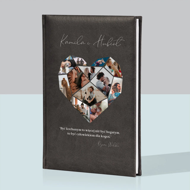 Fotokolaż: Serce Geometryczne - Notes Książkowy z Nadrukiem