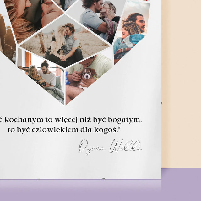 Fotokolaż: Serce Geometryczne - Personalizowany Plakat
